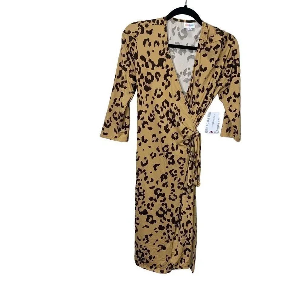NEW LuLaRoe Michelle Wrap Dress Medium Rare Cheetah Print (J1)